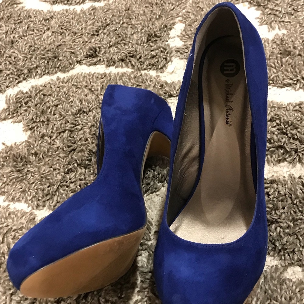 Blue shoes.